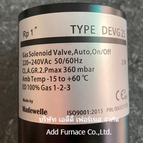 Gas Solenoid Valve Type DEVG 25